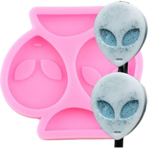 Disney Alien Face Straw Topper Silicone Mold Candy Chocolate Fondant Cake Decorating Tools DIY Craft Keychain Epoxy Resin Moulds