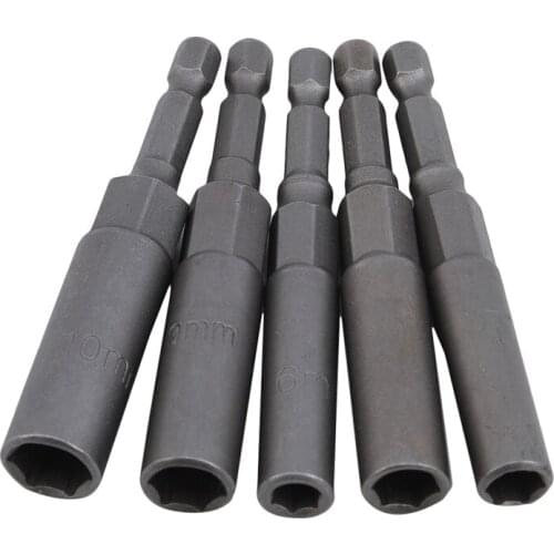 Hex Socket Sleeve Nozzles 6/7/8/9/10Mm Drill Bits Adapter Electric Screwdriver Strong Magnetic Nut Driver Tools Set