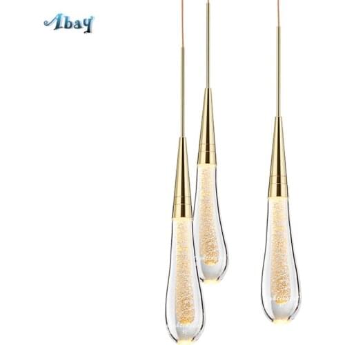 Art Deco Water Drop Crystal Pendant Light for dining room kitchen luxury Living Room Decoration modern Design led Hanging Lamp