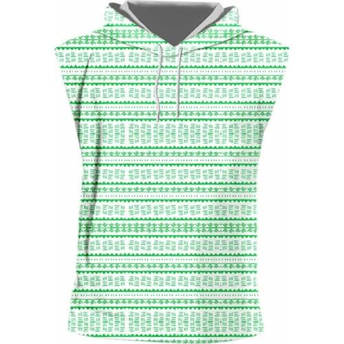 IFPD EU/US Size Harajuku Mens Casual Hooded Tank Top Cool Print Green Pattern 3D Vest Mans Fitness Sleeveless Tee Plus Size