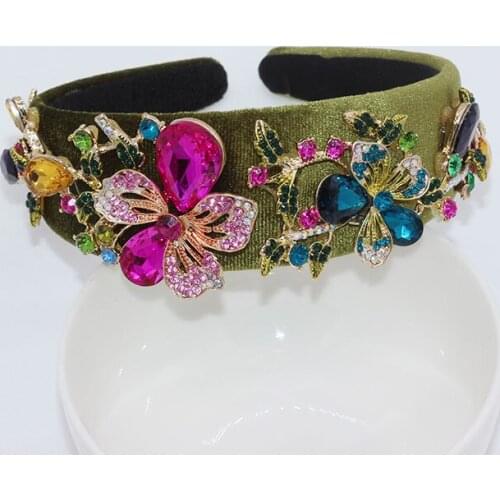 Exquisite luxury and beautiful fashion headband Baroque fashion color big trumpet flower geometric color headband 522