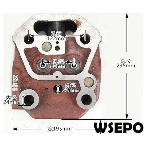 OEM Quality! Cylinder Head Comp for ZS1125 4 Stroke Single Cylinder Small Water Cooled Diesel Engine