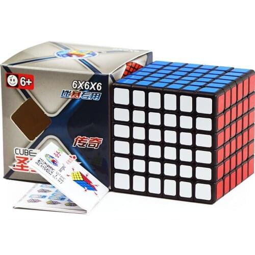 Sheng Shou Chuan Qi 6x6 Magic Cube Professional Speed Toy Adult Children Puzzle Smooth Stable Game Cubo Magico Black 65mm Cubes