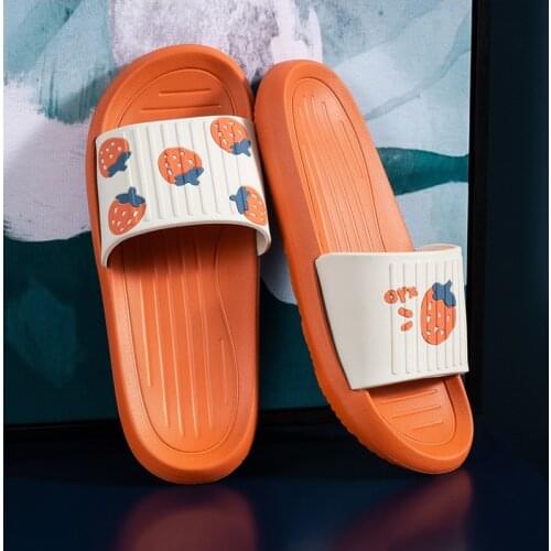 Cute Fruit Slippers Women Couple Home Indoor Non-slip Bath Bathroom Mens Thick-soled Womens Slippers Shoes Men home slippers