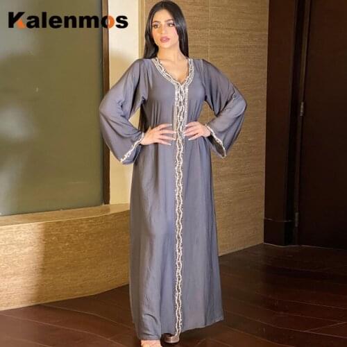 Muslim Dress Women Fashion Sequins Dubai Arab Abaya Duabi Arabic Turkey Moroccon Kaftan Islamic Clothing India Gown Robe Eid