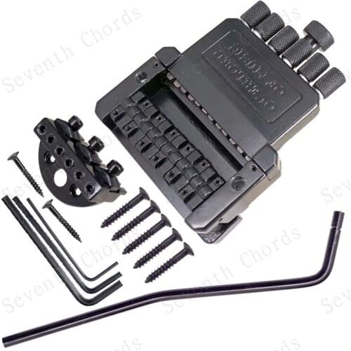 A Set Black 6 String Headless Guitar Bridge Tailpiece Accessories