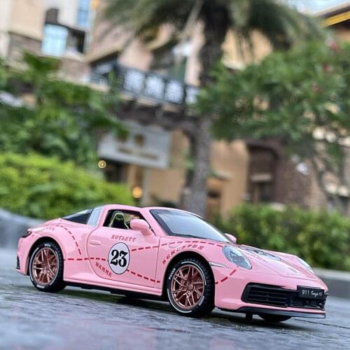 New 1:32 Simulation Porsche Targa 4S Supercar Model Sound And Light Pull Back Alloy Car Convertible Boy Metal Toy Car Collection