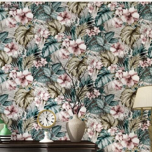 Beibehang Romantic pastoral flower wallpaper living room bedroom imported non - woven paper background wallpaper decoration