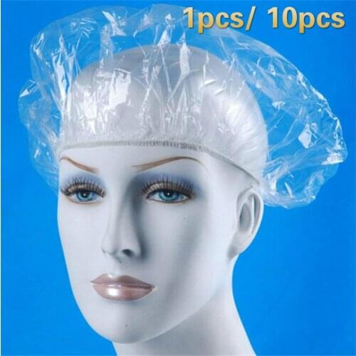 SUEF Disposable Shower Caps Hat Bathing Caps Hotel One-Off Elastic Shower Cap Clear Hair Salon Bathroom Products Bath Caps@1