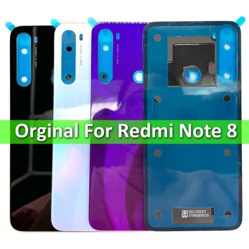 Original New Back Battery Cover Housing Door Case With Glue Adhesive Sticker For Xiaomi Redmi Note 8