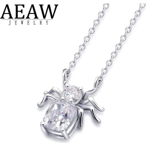 D color 6x7mm Cushion Cut Excellent Cut Moissanite Pendant Necklace Solid 14K White Gold Fine Pendant for Lady