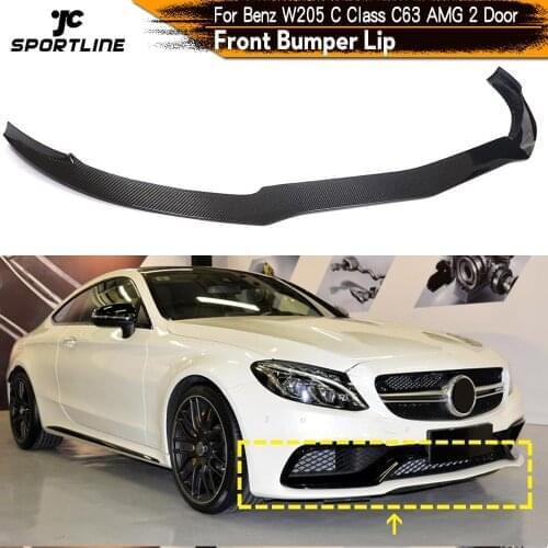 Carbon Fiber Front Bumper Lip Spoiler Splitters for Mercedes-Benz W205 C205 C Class C63 AMG Coupe 2015 - 2019 Front Bumper Lip
