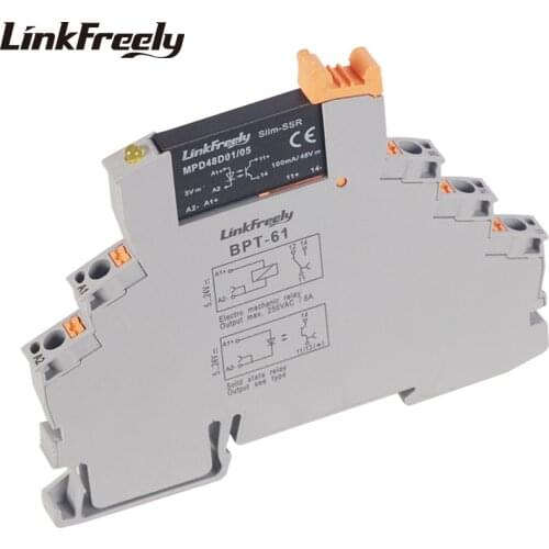 Plug-in Optocoupler Relay DC to DC 5V 24V DC Input 5-48VDC/100mA Output Slim Solid State Relay Board Module SSR LED Indicator