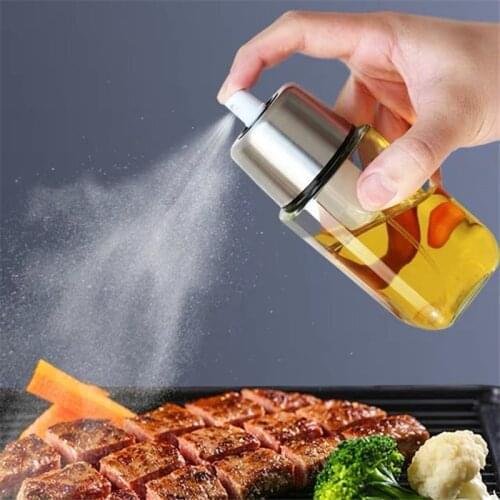 Simple Olive Oil Spray Barbecue Sprayer Gravy Boat Transparent Glass Soy Sauce Oil Bottle with Lid Kitchen Barbecue Picnic Tool