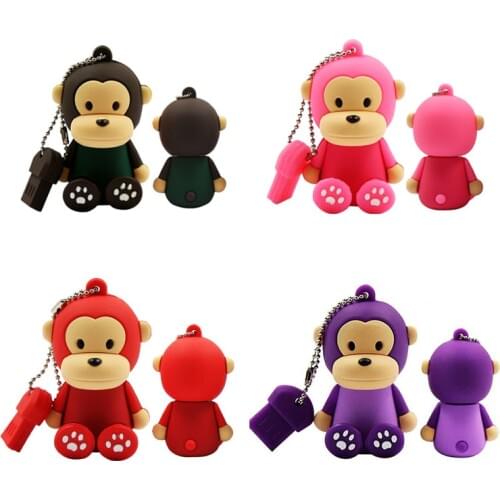 RBT USB Flash Drive Real High Speed Cartoon Cute Monkey 8GB 16GB 32GB Memory Usb Stick 2.0 Pen Drive Pendrive For PC