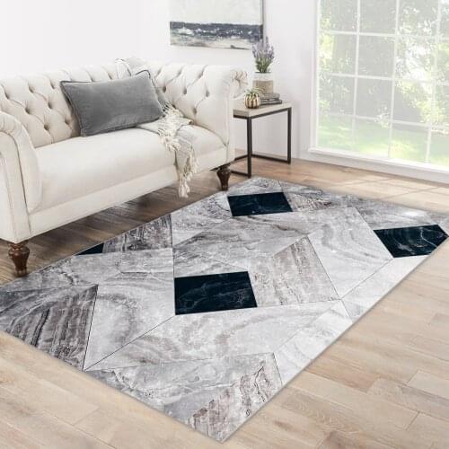 Grey white color navy blue grey quadrangle shaped patterned carpet modern carpet living room carpet free shipping soft