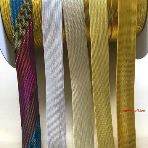 15mm width Folded Metallic Gold Silver Satin Bias Tape Bias Binding For DIY Garment Sewing And Trimming