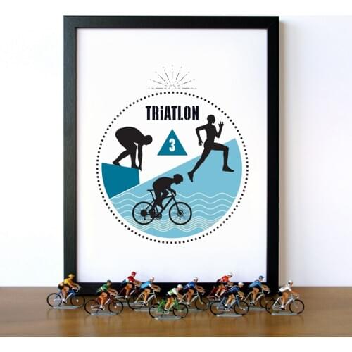 Sport Triathlon Wall Art Print And Poster , Triathlon Canvas Painting Poster Gym Fitness Wall Decor