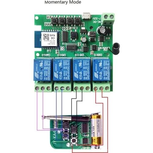 EweLink Smart WiFi Switch Module Receiver 4CH 5V 7V-32V 85V 220V 250V Home Automation WiFi 10A Timer Relay For Alexa Google Home