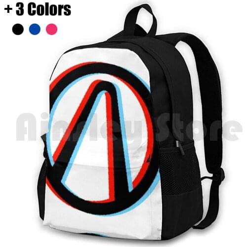 Symbol 3D Anaglyph Outdoor Hiking Backpack Waterproof Camping Travel 2 3D Anaglyph 3D Video Game Claptrap Gamer Tales From The