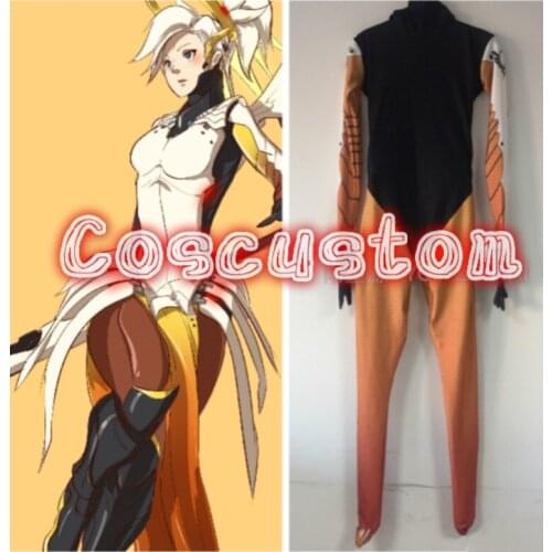 Coscustom High Quality OW Mercy Costume Bottoming suit Mercy Base Jumpsuit Halloween Cosplay Costume