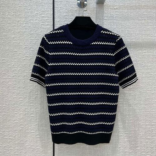 WEDOBVKA Womens Striped T-shirts