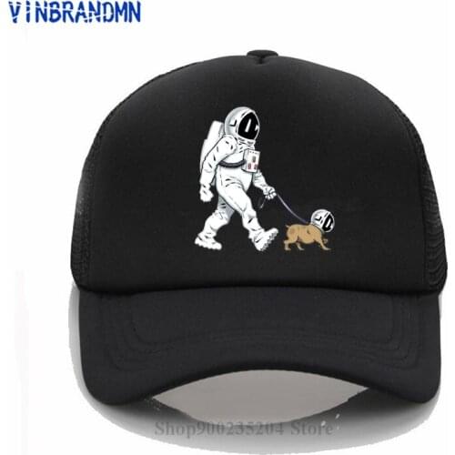 Funny The Walking Astronaut Dog unisex Baseball cap SpaceX Spaceship hat Rocket Hip Hop sun hat StarmanX Space dog visor net hat
