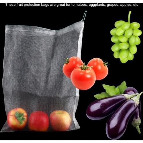 10PCS Fruit Vegetable Insert Protection Grow Bag Anti Bird Plant Protective Bag Drawstring Nylon Mesh Agricultural Pest Control