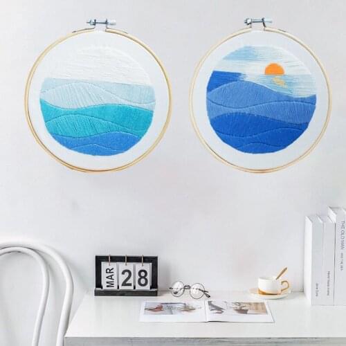 2021 Real New Hemp Fun Hand Embroidery Diy Material Package Vintage Cross-stitch Small Hanging Painting Novice Flower Fabric