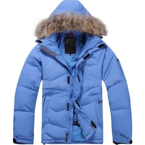 2021 High Quality Men Duck Down Jacket Winter Warm Down Coat Raccoon Fur Waterproof Hooded Man Down Jacket Winter Coats Jackets