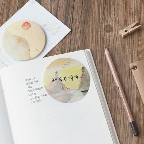 30sheet Ancient poetry watercolor stickers handy post landscape hand account creative notes scenery stickers notes