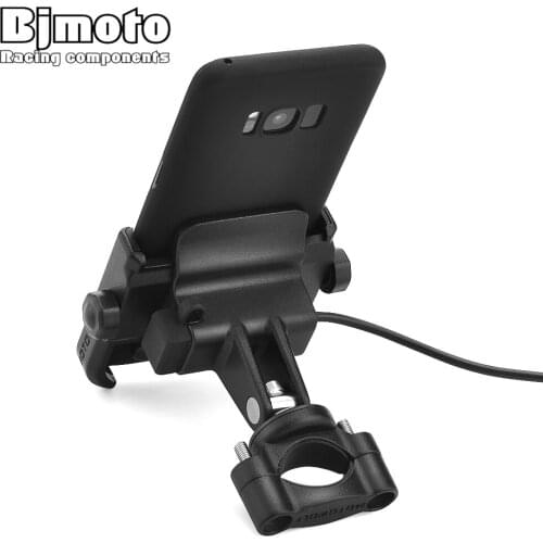 BJMOTO Aluminum Bike Bicycle Cell Phone Holder ATV Motorcycle Handlebar Mount Handle Phone Support For 4-6.6 inches iPhone GPS
