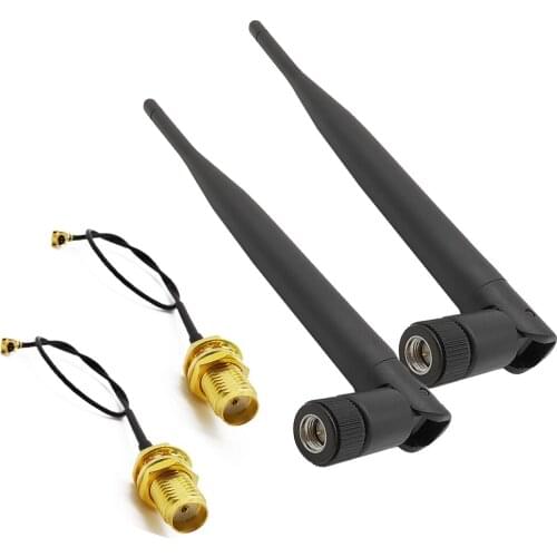 10Pcs 2.4G 5dBi WiFi Antenna SMA Male 5DBI WIFI Router For PCI Card USB Wireless Router+15cm SMA Female to ufl./ IPX 1.13 cable