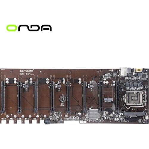B250 MINING EXPERT 8GPU 8PCI-E X16 8Video PCI-E For Onda B250BTC D8P D3 CPU Motherboard Socket DDR3 Mainboard