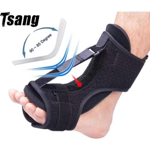 1 Pc Adjustable Plantar Fasciitis Night Splint Foot Drop Orthosis Black Sports Fitness Pain Relief Ankle Support Protective Gear