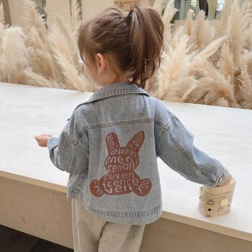Bunny Denim Coat Blue Jean Jacket 2021 Korean Baby Girl Kids Clothes Jackets For Teens Girls Women Clothing Childrens Outwear