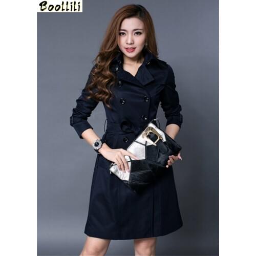 Boollili Trench Female Tunique Longue Windbreaker Coat 2020 Womens Spring Double Breasted Trench Coat Para As Mulheres