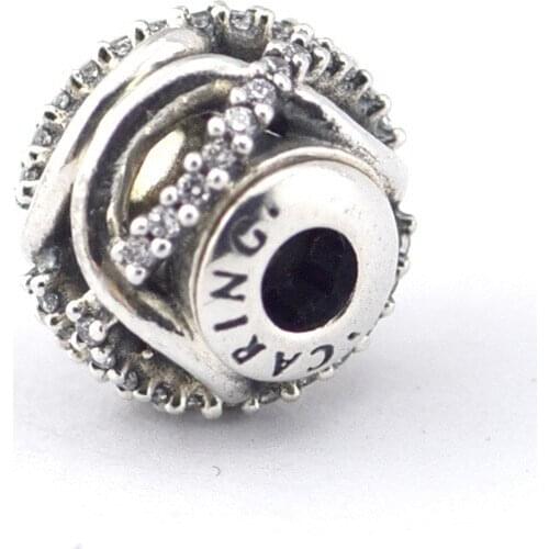 Caring Beads with Clear CZ Fits for Pandora Essence Bracelets 925 Sterling Silver Jewelry Charms Free Shipping