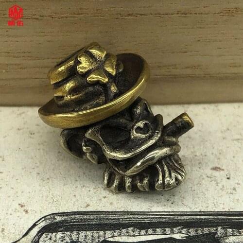 1PC EDC Paracord Beads Bearded Smoking Pirate Retro Brass Copper Lanyard Pendants Knife Beads Umbrella Rope Cord Beads Pendants