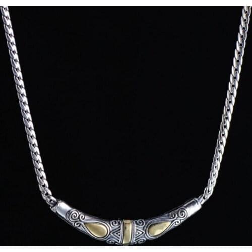 100% real solid s925 pure silver jewelry crescent pendant geometric clavicle chain necklace for women new fashion women necklace