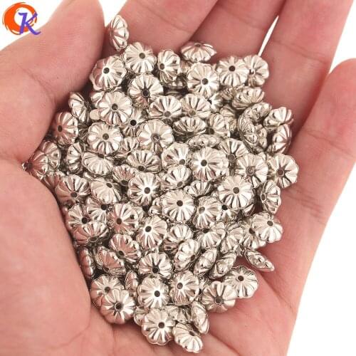 Cordial Design 8MM 1000Pcs Acrylic Beads/Earring Findings/Flower Shape/Rhodium Plating/Hand Made/DIY Beads Jewelry Accessories
