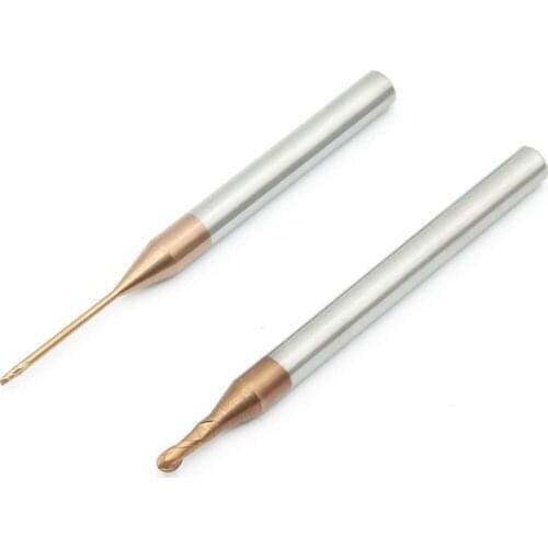 D0.4mm flute length 2/4/6/8mm HRC62 Long Neck Cutter Tungsten Solid Carbide Square End Mill Ball Nose Endmills