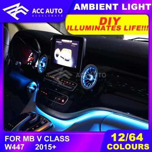 For Mercede V Class Vito Viano Valente Metris W447 2015-19 Ambient Light AC Condition Air Vent Outlet Trim Ring Replace