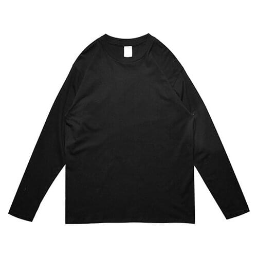 Ins European and American hip-hop tide brand loose solid color black and white inner base shirt long-sleeved T-shirt autumn and