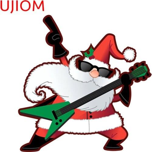 UJIOM Rock Star Santa Claus Wall Stickers Switch Panel Mural Art Home Wallpaper Decoration Sticker Home Room Decor Decals