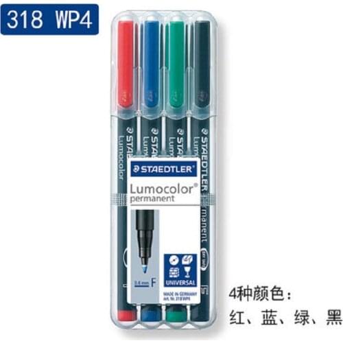 Germany STAEDTLER 318 F CD Pen Oily General Marker black & blue& red& green 4 colors/lot