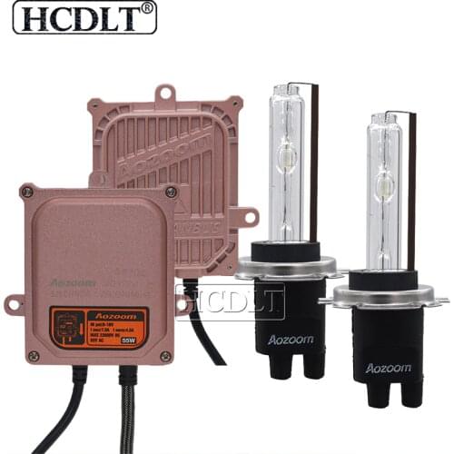HCDLT Genuine Aozoom No Error Canbus With Digital Fast Start 55W Slim Ballast Kit Xenon H7 H1 H11 D2H 5500K Car Headlight Kit