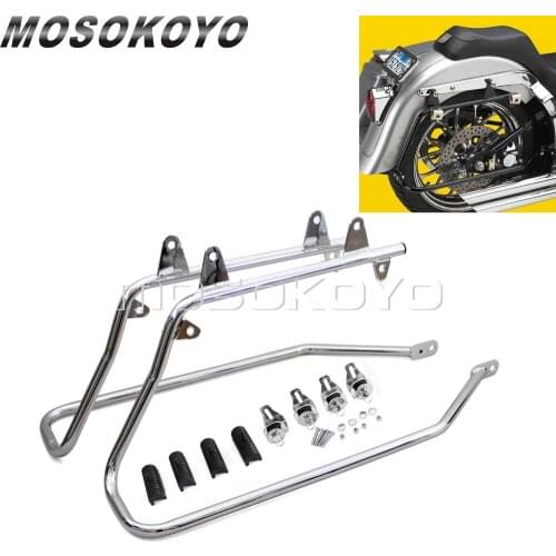 Chrome Motorcycle Saddlebag Bracket Saddle Bag Conversion Support Holder for Harley Touring Softail 1986-2013
