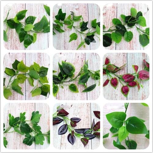 210cm Artificial Plants Creeper Green Leaf Ivy Vine for Home Wedding Decoration DIY Hanging Garland Artificial Flowers
