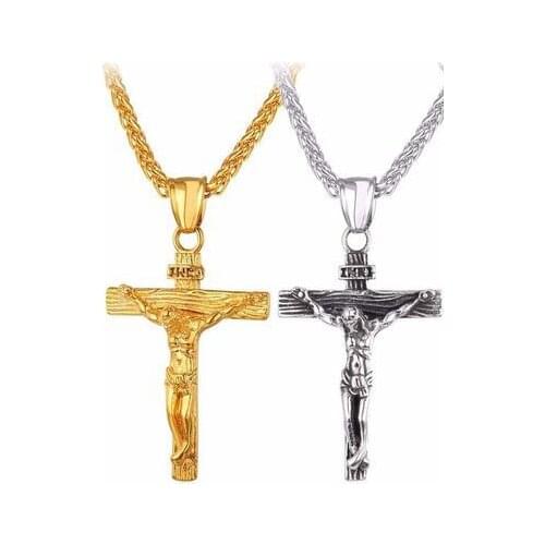 Classic Easter Jesus alloy Cross Pop Chain Necklace For Women Fashion Retro Metal Pendant Jewelry Wholesale